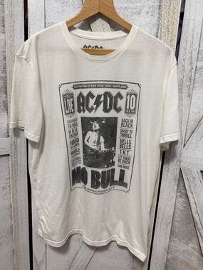 Lucky Brand Cream Graphic AC/DC 'No Bull' Poster Tee